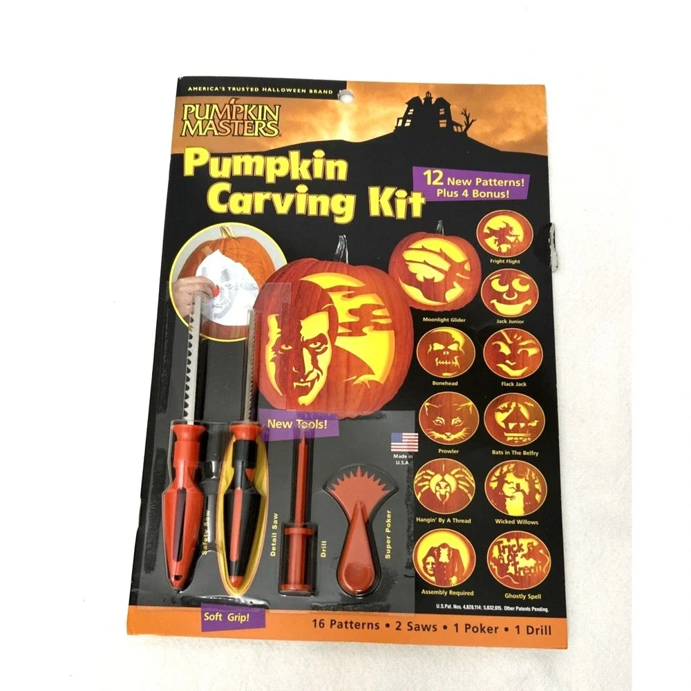 Vtg Pumpkin Masters Carving Kits Lot of 2 & Candles Halloween Decor DIY